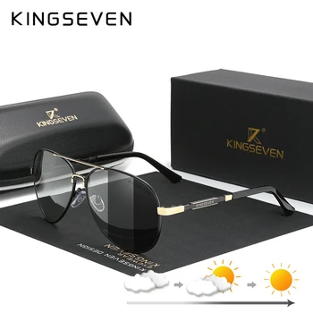 KINGSEVEN NOUA Moda pentru Bărbați Aluminiu ochelari de Soare Polarizati Pescuit de Conducere ochelari de Soare Brand de Oameni UV400 Photochromism Lentile de sex Masculin 0