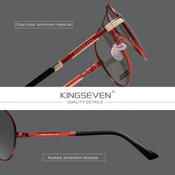 KINGSEVEN NOUA Moda pentru Bărbați Aluminiu ochelari de Soare Polarizati Pescuit de Conducere ochelari de Soare Brand de Oameni UV400 Photochromism Lentile de sex Masculin 4