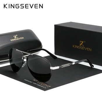 KINGSEVEN NOUA Moda pentru Bărbați Aluminiu ochelari de Soare Polarizati Pescuit de Conducere ochelari de Soare Brand de Oameni UV400 Photochromism Lentile de sex Masculin 5