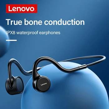 Lenovo X5 conducție Osoasă Căști Sport Funcționare Waterproof IPX8 cu Cască Bluetooth Căști fără Fir Stocare de 8 gb Cu Microfon