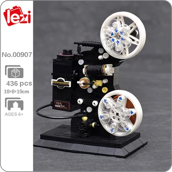 Lezi 00907 Film Cinema Mecanice Proiector de Film Video Recorder Mașină DIY Mini Blocuri Caramizi de constructie de Jucarie pentru Copii fără Cutie