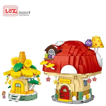 LOZ MINI Blocuri de Ciuperci de Floarea-soarelui Casa de Copii Jucării Gril Puzzle 4103 4104 nici o cutie