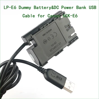 LP E6 E6N ACK-E6 DR-E6 Dummy Baterie si DC Power Bank USB Cablu pentru Canon EOS 5D Mark II III IV 7D Mark II