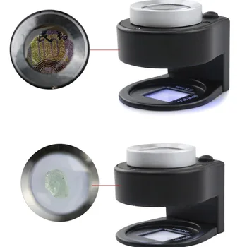 Lupa 30X Cu 6 LED Lampa Optica Lentile Mini Lupa Portabile Monede Timbre Bijuterii Mini Fir Contra Lupa