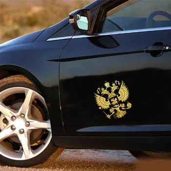 Masina 3D Autocolant de Aur Crestele Rusia Nichel-Metal Car Autocolante, Decalcomanii Auto rus Autocolante наклейки на авто carro adesivos