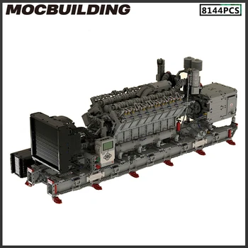MOC Tehnologie Cărămizi de Urgență V16 Generator Diesel Model High-tech, Bloc Design Creativ Jucarii Cadou Mașină cu Motor 1