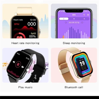 Moda Doamnelor Ceas Inteligent Bluetooth Full Touch Screen Ceasuri Impermeabil Sport Tracker De Fitness 2021 Nou Ceas Inteligent Femei