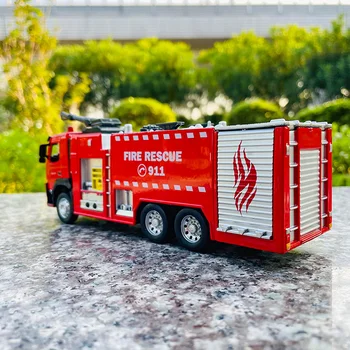 MSZ 1:50 Volvo Tun de Apă de Incendiu Camion de model de jucărie de inginerie auto din aliaj de copii cadou de colecție cadou cu lumina trage înapoi