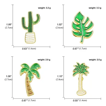 Mutil De Design De Plante Email Ace Cusotm Cactus Palmier De Nucă De Cocos Frunze De Ace De Rever Insigna