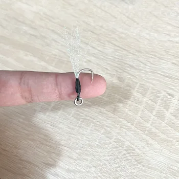Noi 20buc Solid Inel Ajuta Cârlig de Metal Jig Cârlig Scurt/Lung, Negru PE Linia de Pene Jigging Lingura Momeală Cârlig Peche
