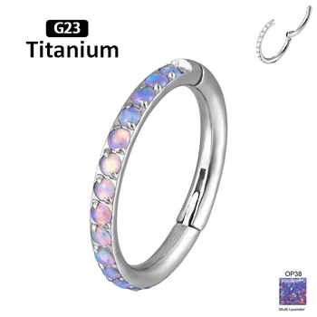 Noi G23Titanium piercing Cercei Piatra Opal Inaltime Segment Inele Deschide Mici Sept Piercing-ul Inel de Nas Cercei Bijuterii