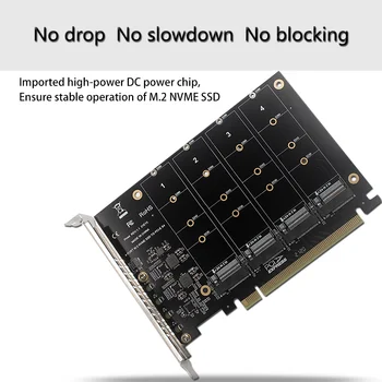 Noul standard PCIe La M2 Adaptor de Card PCIe X16 4 Port M2 NVME M pentru SSD Converter M. 2 PCI Express X16 Adaptor VROC RAID Card de Expansiune