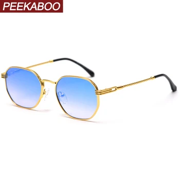 Peekaboo de metal de aur în oglindă cadru pătrat ochelari de soare femei vintage 2021 albastru verde de sex masculin ochelari de soare pentru barbati uv400 înaltă calitate