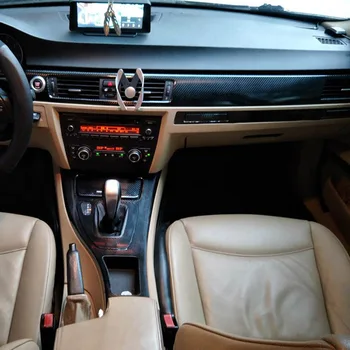 Pentru BMW Seria 3 E90 4 usi de Interior Panou de Control Central Ușă Mâner Fibră de Carbon, Autocolante, Decalcomanii Auto styling Dotari