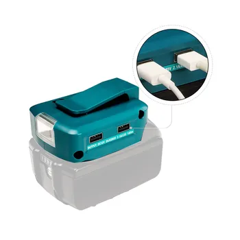 Pentru Makita ADP05 14.4 V/18V Leu Baterie Dual USB convertor Port cu Lumina LED-uri Spotlight în aer liber Lanterna pentru Makita Baterii