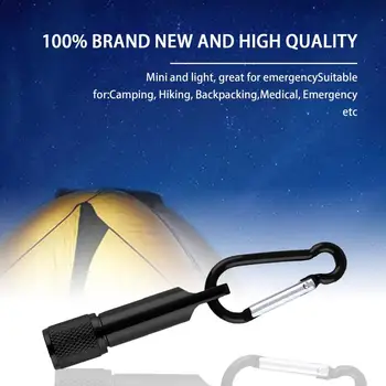 Portabil Mini Flashilight Breloc Cârlig Lampa de Buzunar cu LED Camping Lanternă din Aluminiu Breloc Lanterna Lanterna
