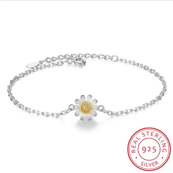 Puri De Argint 925 De Bijuterii De Epocă Romantic Daisy Floare Bratari Pentru Femei Homme 2020 Pulsera De Plata Picătură Navă