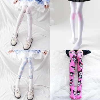 Sanrio Kuromi Desene animate Print Over-the-knee Socks Catifea Extins Picior Ciorapi Lolita Ciorapi Ciorapi Albi