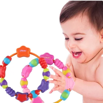 Sozzy Copil Molar Cercuri de Siguranță pentru Copii Brățară Teether Dinte de Formare Apucând silicon Jucării Stomatologice Colorat Costum 0-3