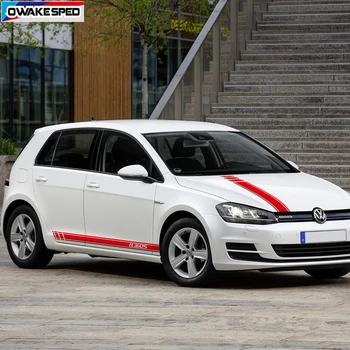 Sport de Curse de Styling Auto Dungi KK Autocolant Auto Capota Partea de Fusta Decorative Autocolante Decal Pentru Volkswagen Golf 5 6 7 Polo 0