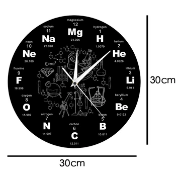 Tabelul Periodic al s Arta de Perete Simbolurile Chimice Ceas de Perete Educativ aL Display Clroom Ceas Profesor Cadou