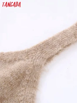 Tangada Femei 2022 Dungi Knit Tank Topuri Vintage V Gâtului fara Spate Curele de sex Feminin Camis Mujer BE135
