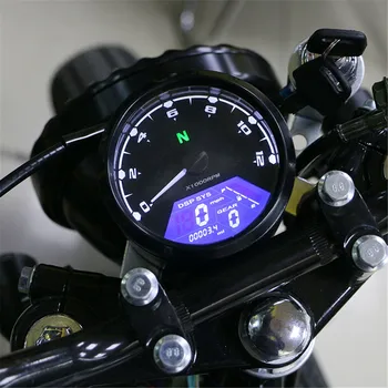 Universal Mecanic de Motociclete LCD Kilometraj Digital Tahometru Vitezometru Indicator Multi-funcție pentru Cafe Racer 2 - 4 Cilindri