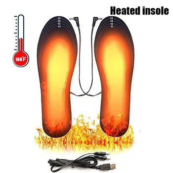 USB Încălzit Tălpi de Pantofi Picior Electrice de Încălzire Pad Picioarele Calde Ciorap Pad Mat de Iarnă Sport în aer liber, Încălzire Branț Tălpi interioare Încălzite 5