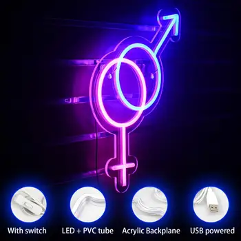 Wanxing Neon Personalizate Neon Led Bărbați Și Femei Logo Semn De Lumină Mall Restaurant Decorare Dormitor Bar Acasă Decor De Perete