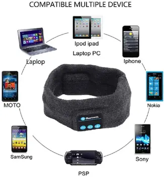 Wireless Bluetooth Bentita de Dormit Căști Sport Căști Muzica Pălărie cu Subțire HD, Difuzoare Stereo Masca de Ochi pentru Dormit