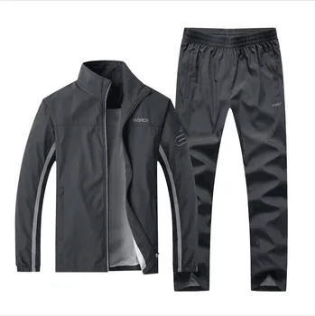 Îmbrăcăminte exterioară pentru Bărbați Seturi din Două piese Suite Sport de Toamna pentru Bărbați Purta Pantaloni 5XL Windproof Casual Strat de Agrement Solid 2020 Nou